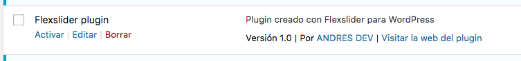 Creando un plugin WordPress con Flexslider 0